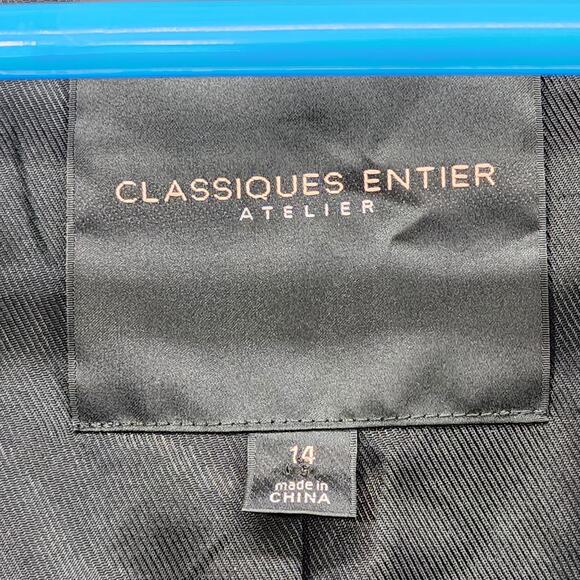 Classiques Entier Atelier Blazer Womens 14 Black White Speckled Single-Button - Picture 6 of 13